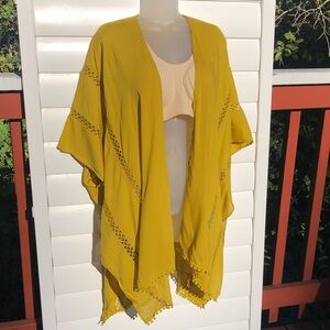 Nordstrom Mustard Open-Front Poncho